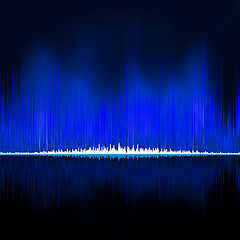 Image showing Sound waves oscillating on black background. EPS 8