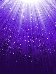 Image showing Stars falling purple luminous rays. EPS 8