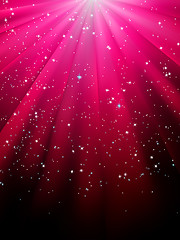 Image showing Stars on red striped background. EPS 8