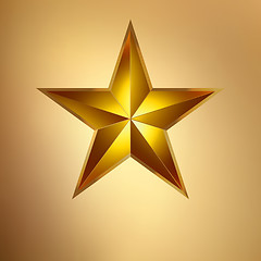 Image showing Illustration of a Gold star on gold. EPS 8