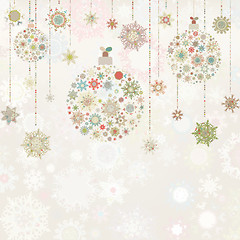 Image showing Beige background with christmas balls. EPS 8