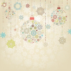 Image showing Beige background with christmas balls. EPS 8