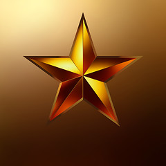 Image showing illustration of a Red star on gold. EPS 8