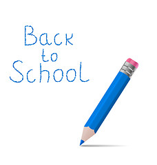 Image showing Back to school message with pencil on white background