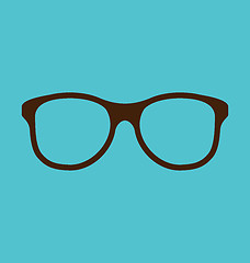 Image showing Vintage glasses icon isolated on blue background