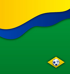 Image showing Abstract wavy background in Brazil flag concept