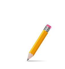 Image showing Sharpened wooden pencil with shadow, on white background