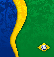 Image showing Grunge football background in Brazil flag colors