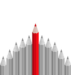 Image showing Group of pencils with one highlighted as business concept for le