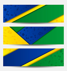 Image showing Set football flyers in Brazil flag colors