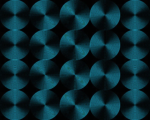 Image showing Metallic shimmering background picture out of many colored circle lines