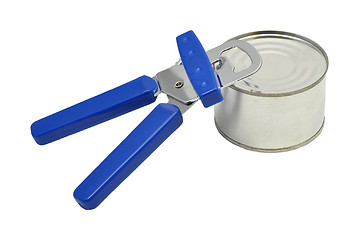 Image showing Tin opener and can