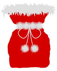 Image showing Red St Nicholas bag on white background