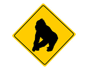 Image showing Gorilla warning sign