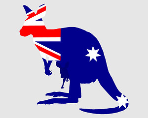 Image showing Flag of Australia with kangaroo