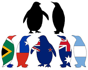 Image showing Penguin flags