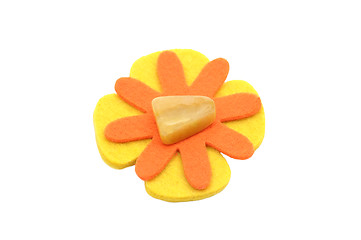 Image showing Orange calcite on felt