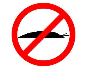 Image showing Prohibition sign for slugs