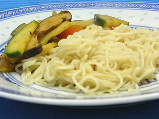 Image showing Asian dish arranged on an asian plate
