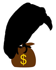 Image showing Vulture with moneybag 