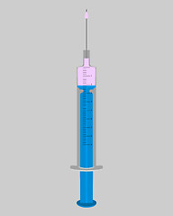 Image showing Illustration of one filled  injection on gray background