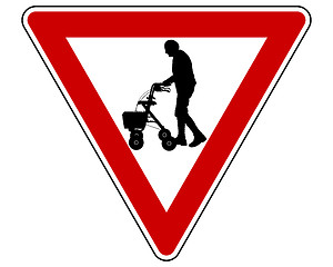 Image showing Give way to elderly people