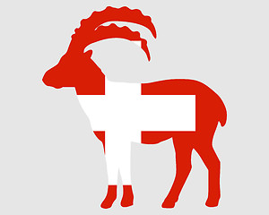 Image showing Flag of Switzerland with capricorn