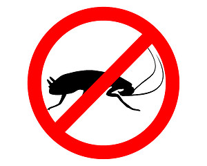 Image showing Cockroach prohibition sign