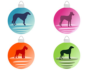 Image showing Christmas tree bauble with different dog motifs