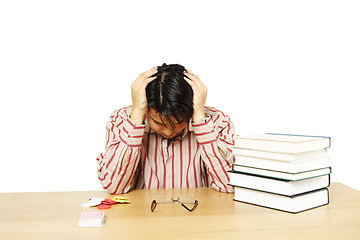 Image showing Playing poker or studying?