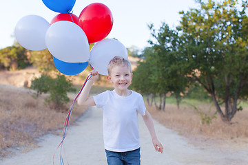 Image showing boy celebrating 4th of July