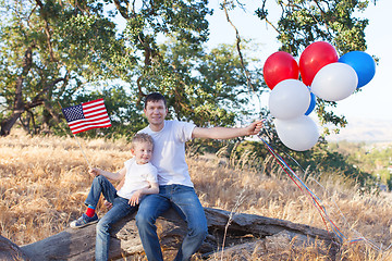 Image showing family celebrating 4th of July