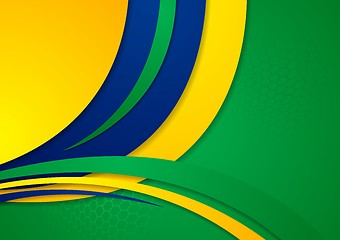 Image showing Waves background in Brazilian colors