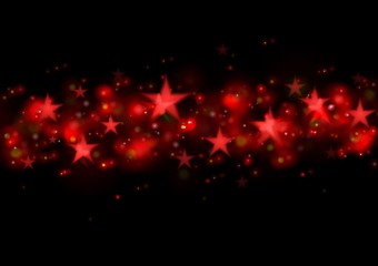 Image showing Glowing red stars dark illustration