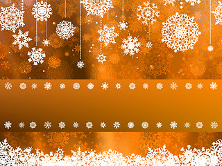 Image showing Orange christmas with christmas snowflake. EPS 8