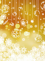 Image showing Christmas balls over orange bokeh. EPS 8