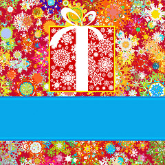 Image showing Colorful snowflakes pattern gift card. EPS 8