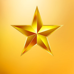 Image showing Illustration of a Gold star on gold. EPS 8