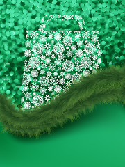 Image showing Bag For Shopping on green elegant. EPS 8