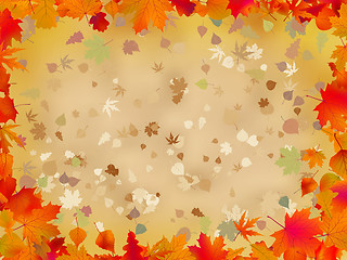 Image showing Autumn leaves border for your text. EPS 8
