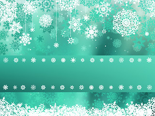 Image showing Green christmas background with snowflake. EPS 8