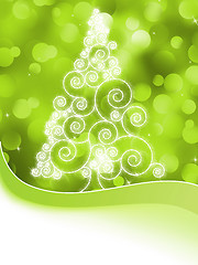 Image showing Christmas halftone tree on a green. EPS 8