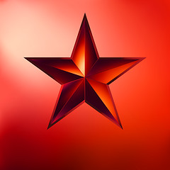 Image showing Illustration of a Red star on red. EPS 8