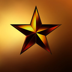 Image showing Illustration of a Red star on gold. EPS 8