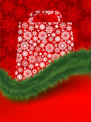 Image showing Shopping bag on winter background. EPS 8