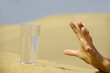 Image showing Hand reaching for water.