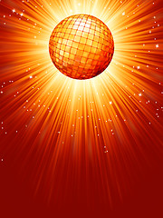Image showing Sparkling orange red disco ball. EPS 8