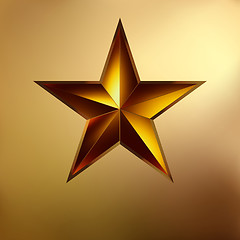 Image showing illustration of a Red star on gold. EPS 8