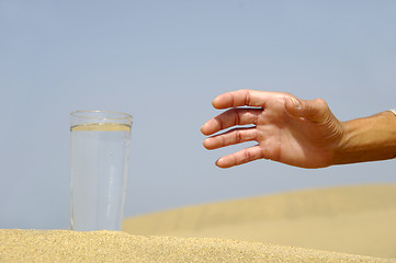 Image showing Hand reaching for water.