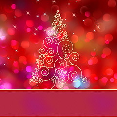 Image showing Christmas tree card with tree. EPS 8